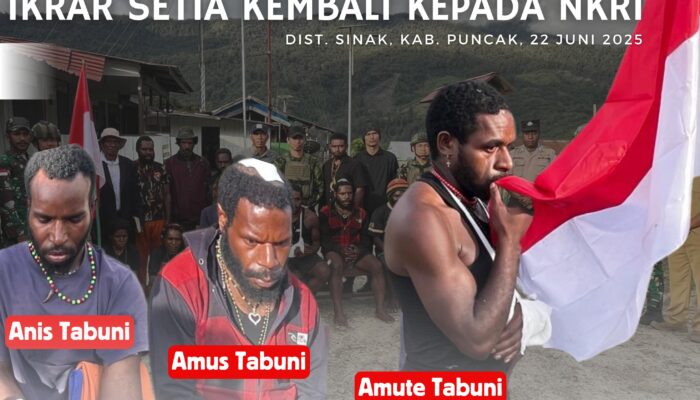 Anggota OPM pok Tenius Kulua di Sinak berbondong-bondong ikrar setia kembali kepada NKRI