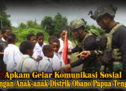 Prajurit Satgas Yonif 4 Marinir Gelar Komunikasi Sosial Dengan Anak-Anak Distrik Obano Papua Tengah